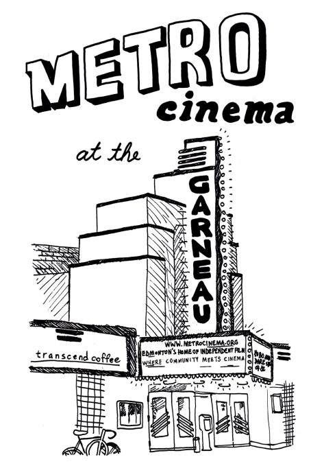 Artwork for Metro Cinema in Edmonton, t-shirt fundraising campaign.